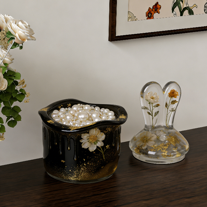 Rabbit Ear Storage Jar Resin Mold