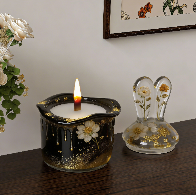 Rabbit Ear Storage Jar Resin Mold