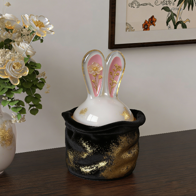 Rabbit Ear Storage Jar Resin Mold