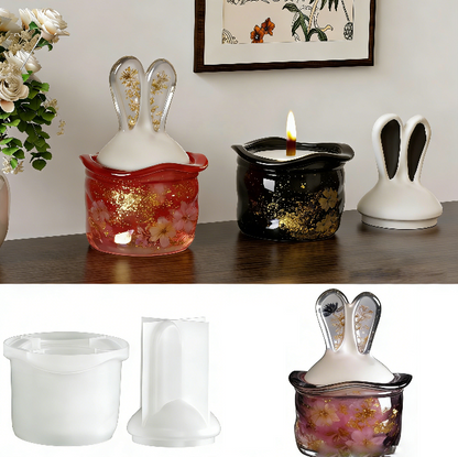 Rabbit Ear Storage Jar Resin Mold