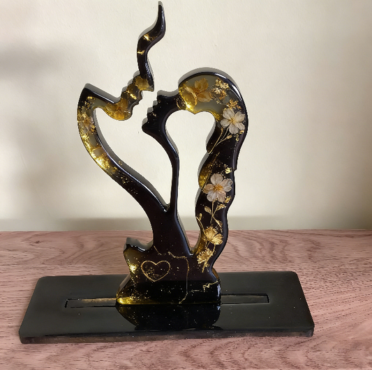 Adornos de resina con forma de beso profundo para hombre y mujer. 