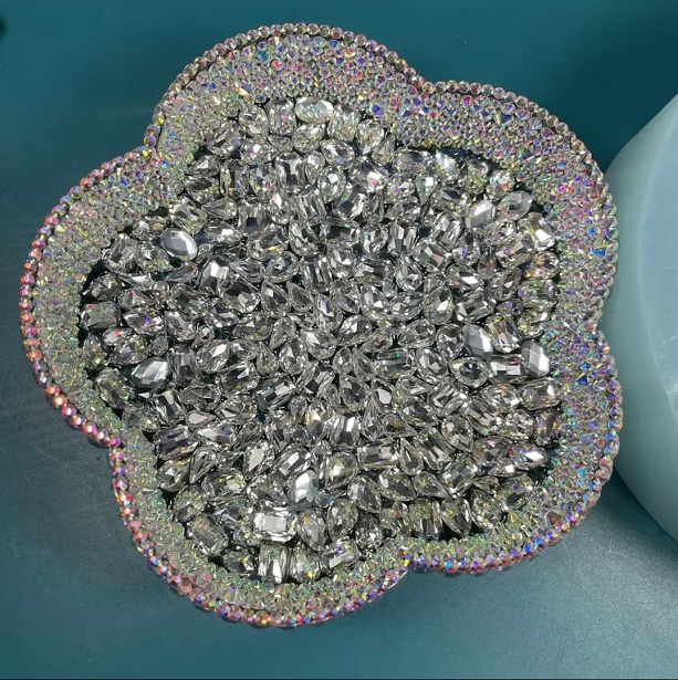 Handmade Diamond Large-Size Floral Storage Tray Resin Mold