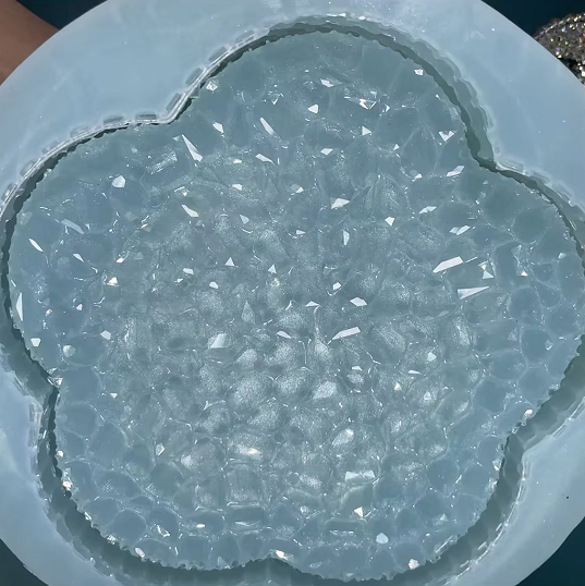 Handmade Diamond Large-Size Floral Storage Tray Resin Mold