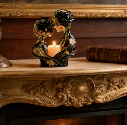 Rose Couple Candlestick Resin Mold