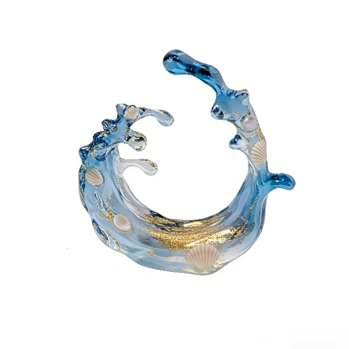 Molde de resina para adorno con efecto de ondas de agua marinas hecho a mano 