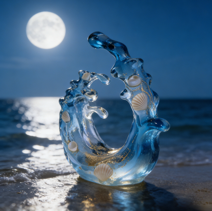 Molde de resina para adorno con efecto de ondas de agua marinas hecho a mano 