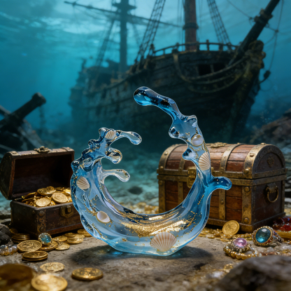 Molde de resina para adorno con efecto de ondas de agua marinas hecho a mano 