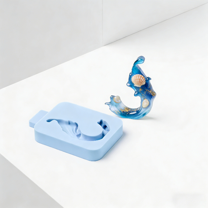 Molde de resina para adorno con efecto de ondas de agua marinas hecho a mano 