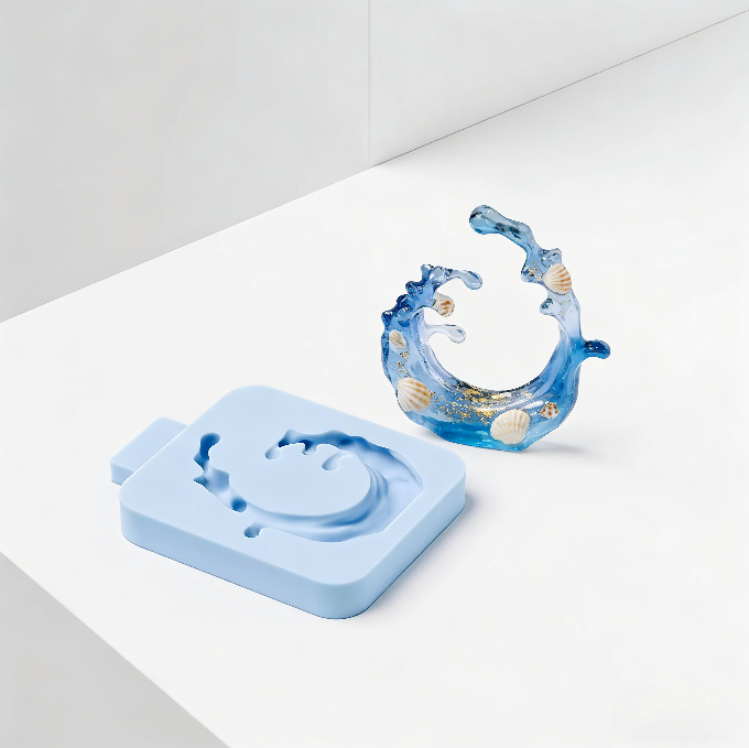 Molde de resina para adorno con efecto de ondas de agua marinas hecho a mano 