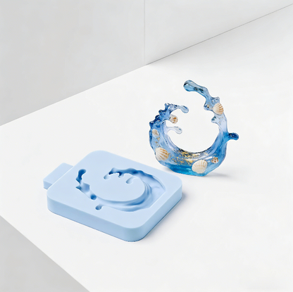 Molde de resina para adorno con efecto de ondas de agua marinas hecho a mano 