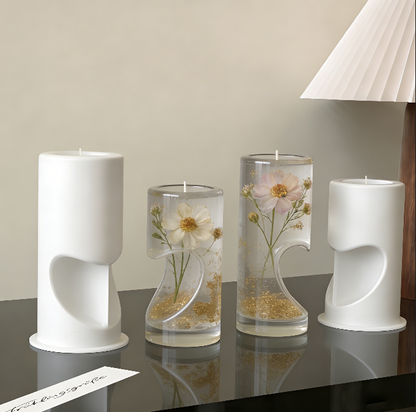 Heart Shape Tea Light Candle Holder Resin Molds Set