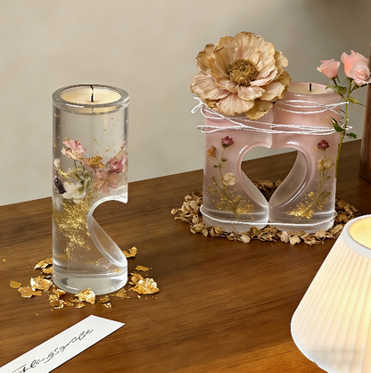 Heart Shape Tea Light Candle Holder Resin Molds Set