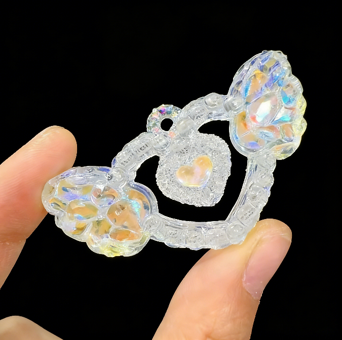 Handmade Diamond Heart Wings Jewelry Pendant Resin Mold