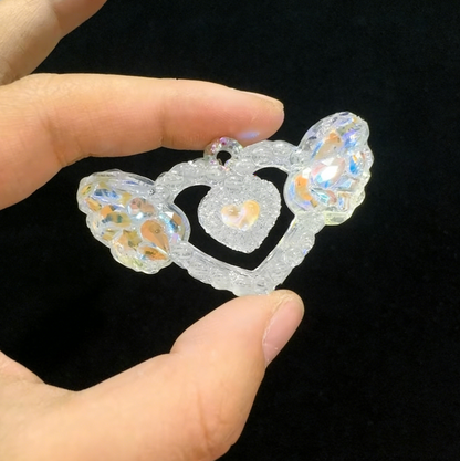 Handmade Diamond Heart Wings Jewelry Pendant Resin Mold