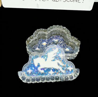 Handmade Diamond Cloud-Shaped Pegasus Storage Box Resin Mold Set