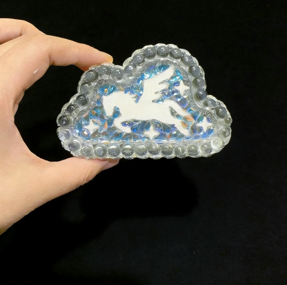 Handmade Diamond Cloud-Shaped Pegasus Storage Box Resin Mold Set