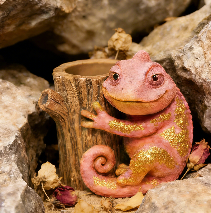 Chameleon Stump Small Storage Resin Mold