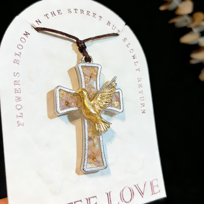 Handmade Dove & Sacred Heart Cross Pendant Resin Mold