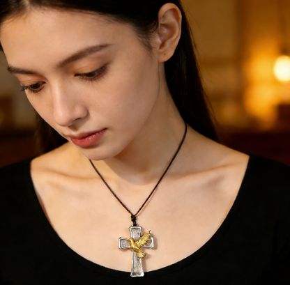 Handmade Dove & Sacred Heart Cross Pendant Resin Mold