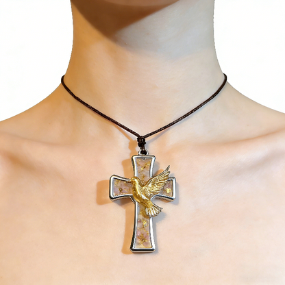 Handmade Dove & Sacred Heart Cross Pendant Resin Mold