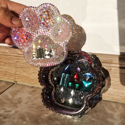 Handmade Diamond Cat Claw Storage Jar Castle Style Diamond Resin Mold