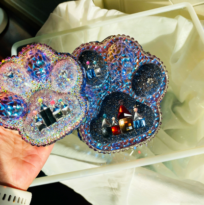 Handmade Diamond Cat Claw Storage Jar Castle Style Diamond Resin Mold