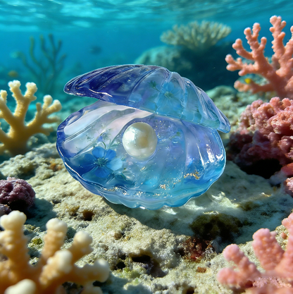 Handmade Crystal Shell Ornament Resin Mold with Pearl Details