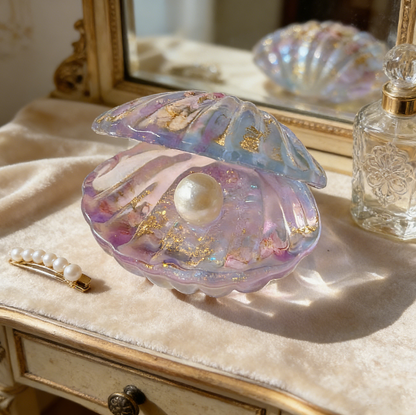 Handmade Crystal Shell Ornament Resin Mold with Pearl Details