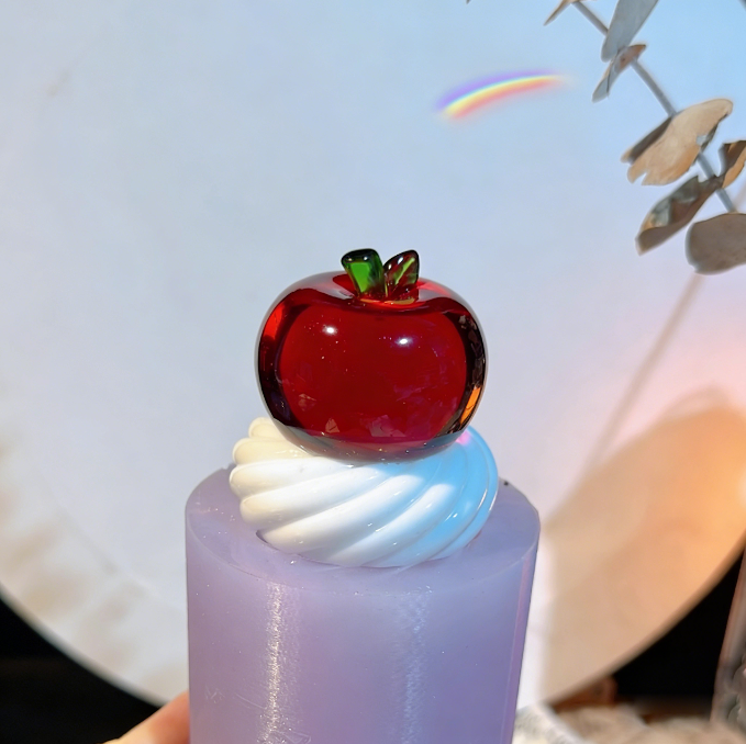 Handmade Crystal Cream Strawberry Apple Cherry Heart Ornament Resin Mold