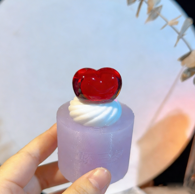 Handmade Crystal Cream Strawberry Apple Cherry Heart Ornament Resin Mold