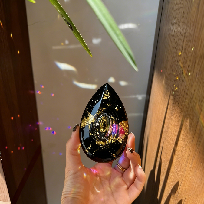 Handmade Large Crystal Teardrop-Shaped Hanging Resin Mold