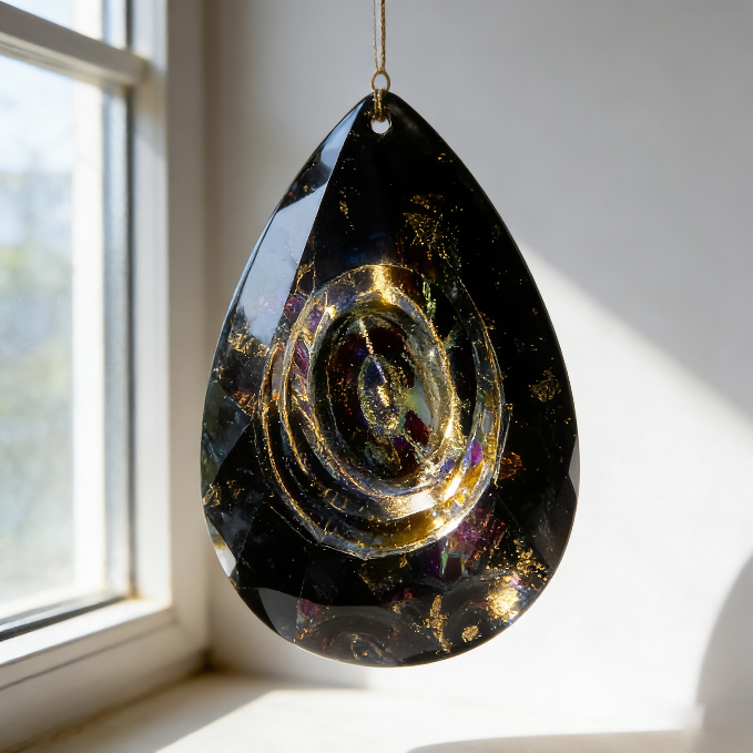Handmade Large Crystal Teardrop-Shaped Hanging Resin Mold