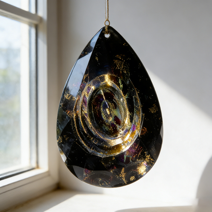 Handmade Large Crystal Teardrop-Shaped Hanging Resin Mold