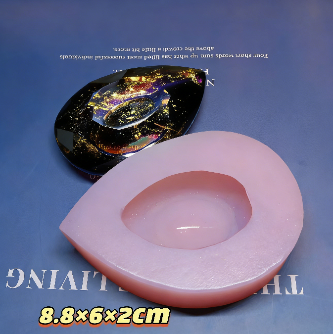 Handmade Large Crystal Teardrop-Shaped Hanging Resin Mold