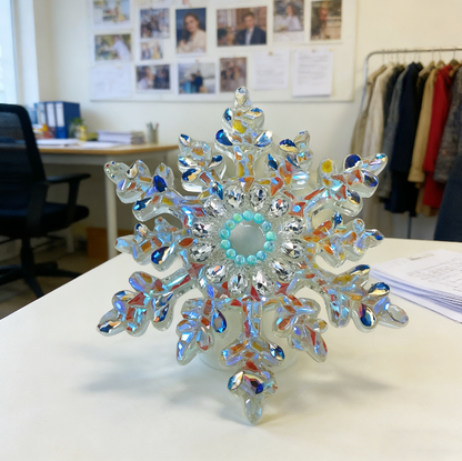 Handmade Diamond Double-Layer  Rotating Snowflake Hanging Ornament Resin Mold