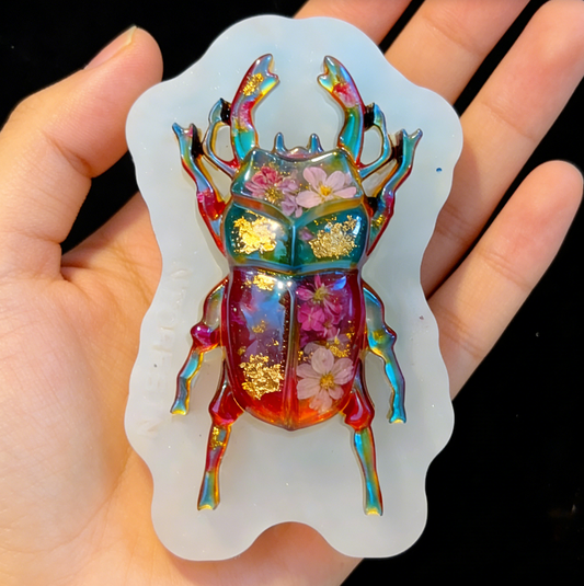 Molde de resina para decoración de insectos escarabajo hecho a mano 