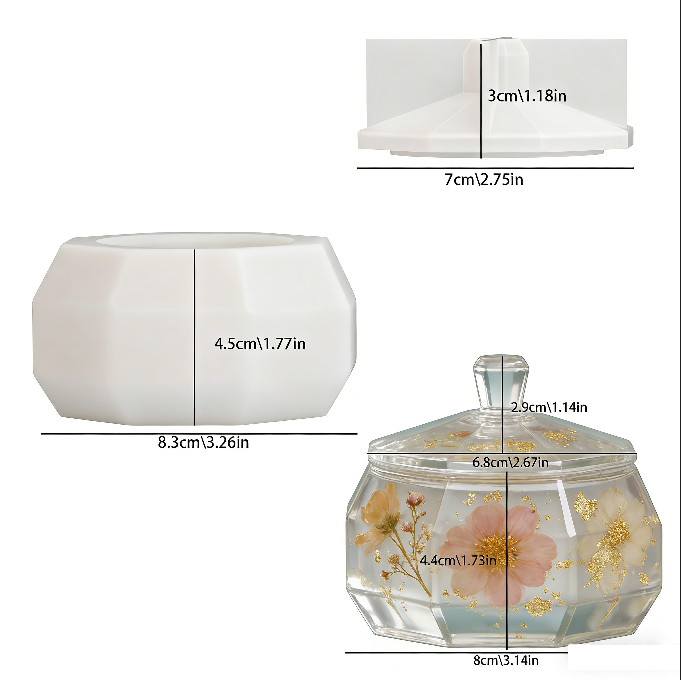 Diamond-Cut Jar Resin Casting Mold