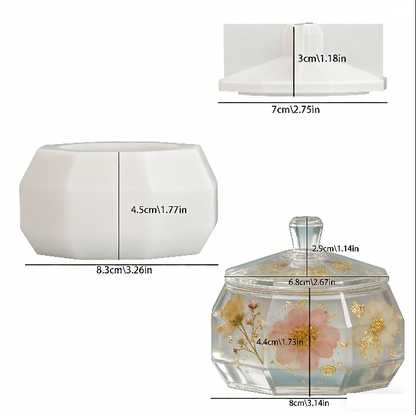 Diamond-Cut Jar Resin Casting Mold