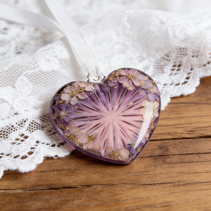 Handmade Crystal Heart-Shaped Pendant Resin Mold