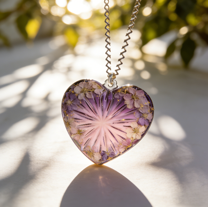 Handmade Crystal Heart-Shaped Pendant Resin Mold