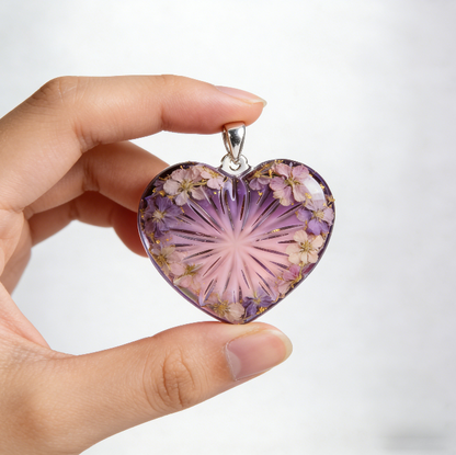 Handmade Crystal Heart-Shaped Pendant Resin Mold