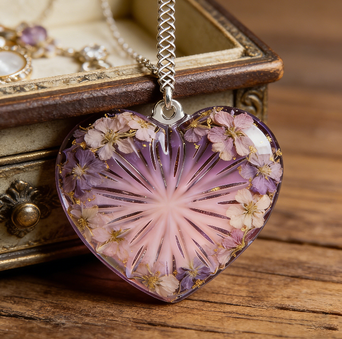 Handmade Crystal Heart-Shaped Pendant Resin Mold