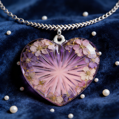 Handmade Crystal Heart-Shaped Pendant Resin Mold