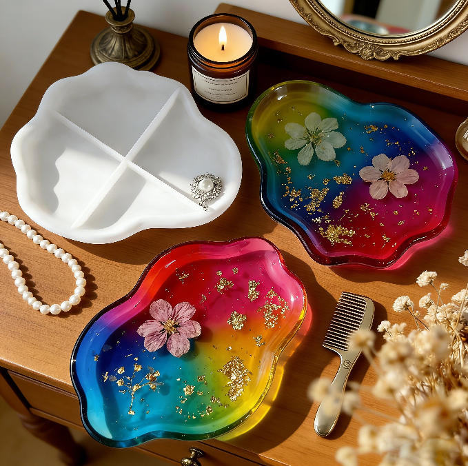 5 Different Shapes of Dishes Storage Resin Mold