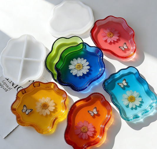 5 Different Shapes of Dishes Storage Resin Mold