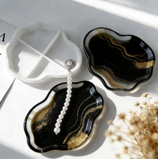 5 Different Shapes of Dishes Storage Resin Mold