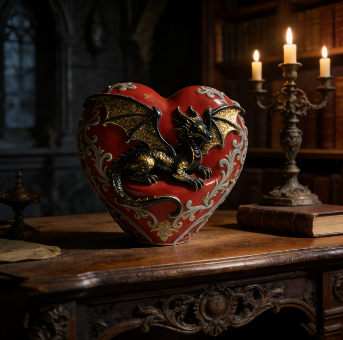 Heart-Shaped Flying Dragon Ornament Resin Mold