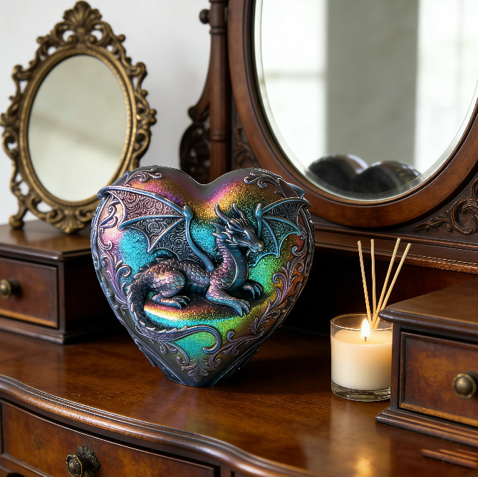 Heart-Shaped Flying Dragon Ornament Resin Mold