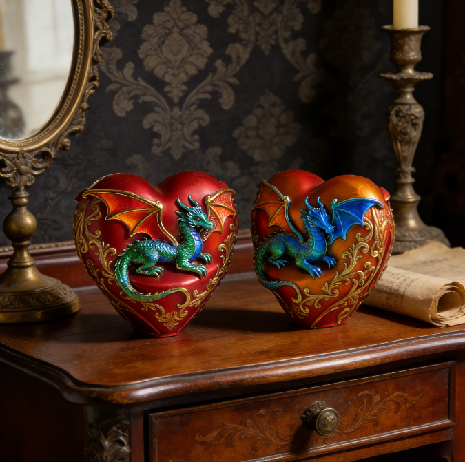 Heart-Shaped Flying Dragon Ornament Resin Mold