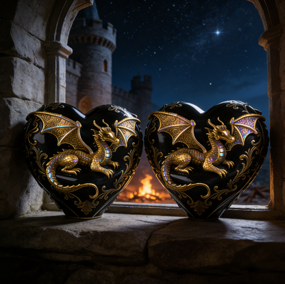 Heart-Shaped Flying Dragon Ornament Resin Mold